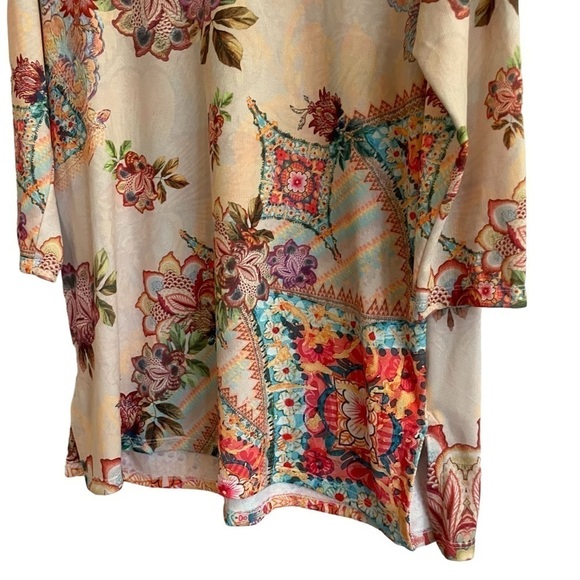 Soft Surroundings Sahara Flora Sublimation Tunic, Size L - Picture 3 of 7